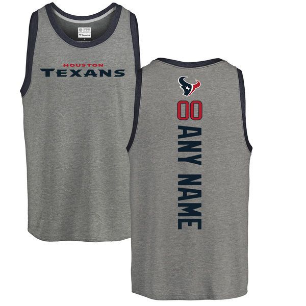 Men Houston Texans NFL Pro Line by Fanatics Branded Ash Personalized Backer Tri-Blend Tank Top T-Shirt->->Sports Accessory